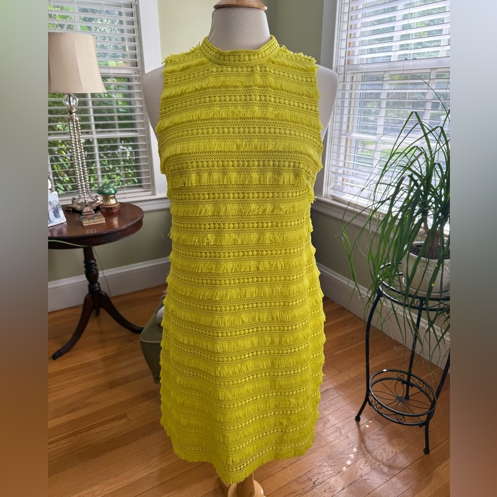 J.Crew Fringy lace yellow dress